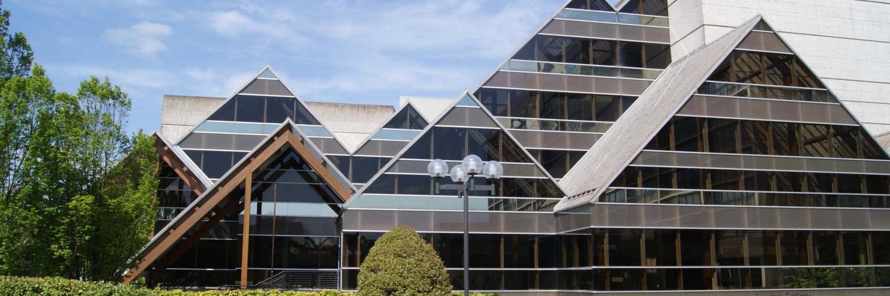 Exterior of the Hult Center in daylight