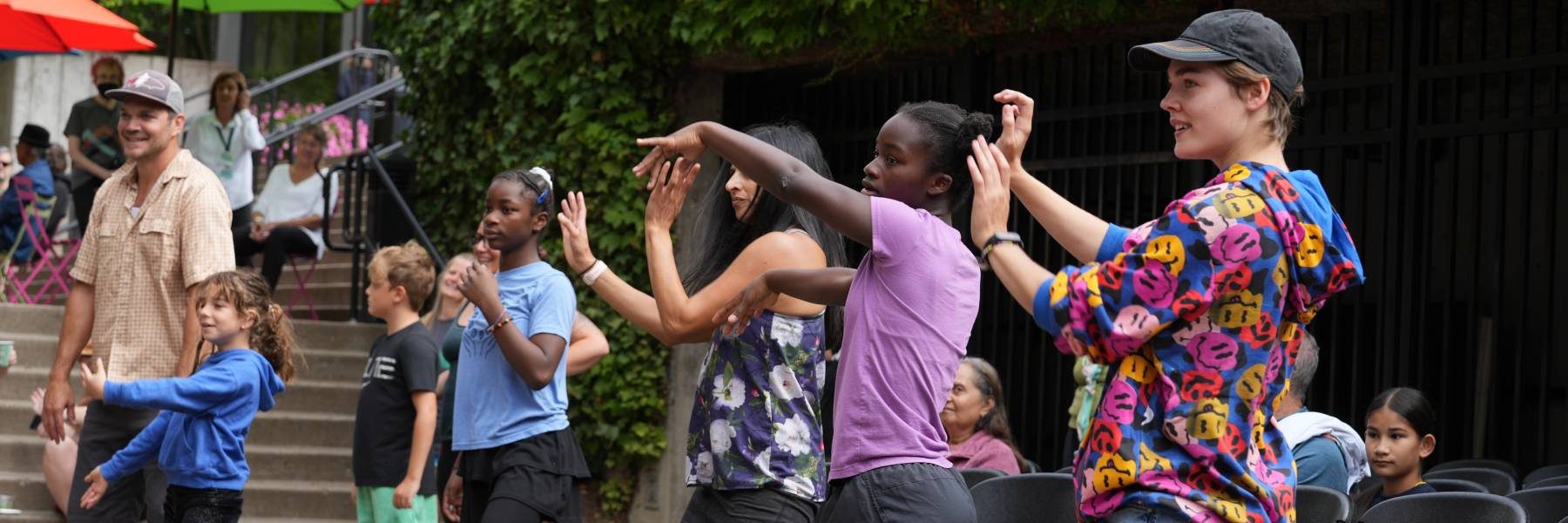 Fans watching the stage outside the Hult Center